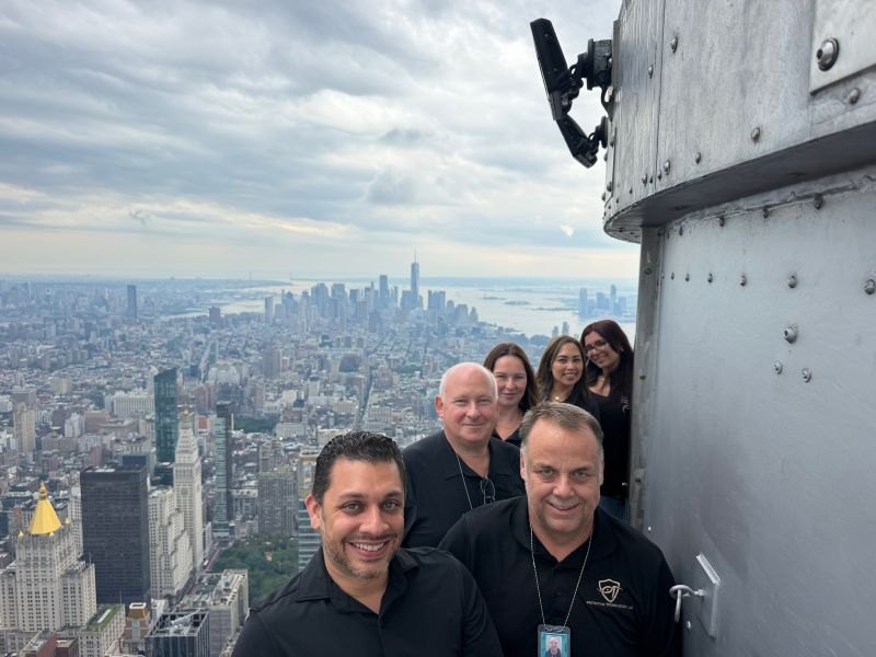The team above Manhattan